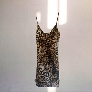 Olivaceous Cheetah Print Cowl Neck Dress